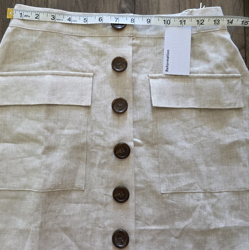 NWT Reformation Maeve Linen Skirt - Picture 11 of 12